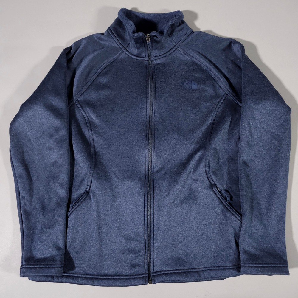 The North‎ Face Fleece Jacket Womens XL Navy Blue Full Zip NF0A2RDG Mock Neck